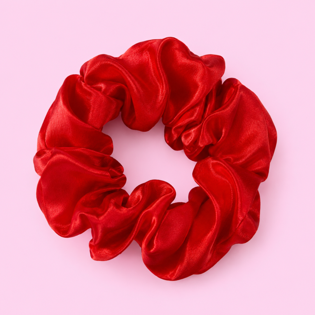 🎁 Skin Happy Satin Scrunchie (Red) (100% off)